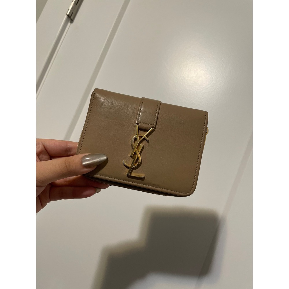 Saint Laurent Dark Beige Compact Wallet
